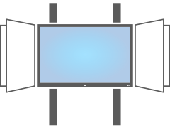 Sestava LCD s křídly na pylonech